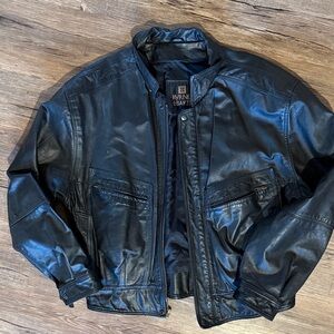 Byrne Black Leather Men's Jacket